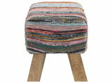 Bench 60 x 30 x 45 cm Real Leather Multicolour 42042110