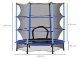 4.6FT/55" Kids Trampoline with Safety Enclosure, Outdoor Indoor Use, for Ages 3-10 Years, Blue T3398P348062