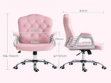 Velvet-Feel Work Chair, with Diamante Back - Pink T3398P342260
