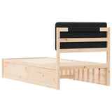 Bed Frame with Upholstered Headboard Black 100 x 200 cm 877651