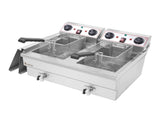 EH102V 16.9QT / 16L Total Capacity 24.9QT/23.6L Stainless Steel Faucet Double Tank Deep Fryer 43647401