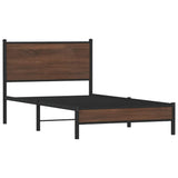 Metal Bed Frame without Mattress Brown Oak 100x200 cm 4007917