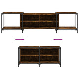 TV Cabinet Smoked Oak 203x37x50 cm Engineered Wood 837609