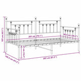 Daybed Frame Black 100 x 200 cm Steel 42002661