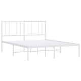 Metal Bed Frame without Mattress with Headboard White 135x190cm 352528