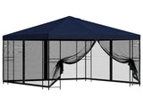 Garden Gazebo with Sidewalls 3 x 3 m Blue Polyester and Steel 900343