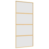 Sliding Door Gold 90x205 cm Frosted ESG Glass and Aluminium 155182