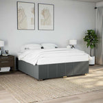 ZNTS Bed Frame without Mattress Dark Grey Super King Fabric 3284871