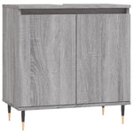ZNTS 3 Piece Bathroom Cabinet Set Grey Sonoma Engineered Wood 3187787