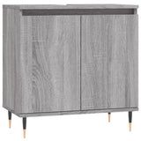 ZNTS 3 Piece Bathroom Cabinet Set Grey Sonoma Engineered Wood 3187787