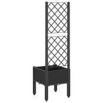 ZNTS Garden Planter with Trellis Black 40x40x142 cm PP 367918