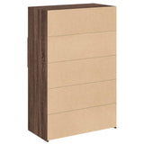 Highboard Brown Oak 80x42.5x124 cm Engineered Wood 3281391