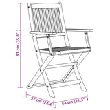 Dining Set Brown Solid Acacia wood Foldable Garden Dining Set 3086997