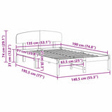 Bed Frame with Headboard Natural 135 x 190 cm Solid Pine Wood 872071