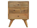 Solid Wood Wall Mounted Rounded Bedside, 1 Drawer, Light Brown B2743P402969