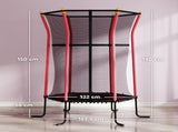 Kids Trampoline Mini Bouncer with Enclosure Safety Net For Ages 3-10 Years - Red T3398P348060