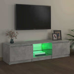 TV Cabinet with LED Lights Concrete Grey 140x40x36 cm 804296