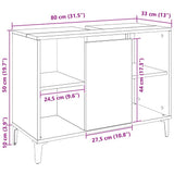 Sink Cabinet Artisan Oak 80x33x60 cm Engineered Wood 857136