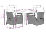 5 Piece Garden Dining Set with Cushions Grey Poly Rattan 3213295
