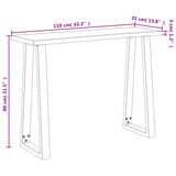 Console Table with Live Edge 110x35x80 cm Solid Wood Acacia 353296