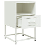 ZNTS Bedside Cabinet White 36x39x60.5 cm Steel 846564