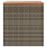 Garden Storage Box Grey 110x50x54 cm Poly Rattan Acacia Wood 365956