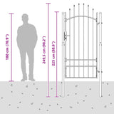 Garden Gate with Lock Woerden Grey 200 x 100 cm Steel 42008901