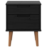 Bedside Cabinet Black 40 x 35 x 48 cm Solid Pine Wood 42020932