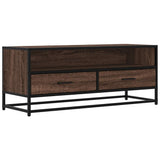 TV Cabinet Brown Oak 100x34.5x40 cm Engineered Wood and Metal 848818