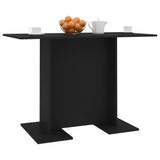 ZNTS Dining Table Black 110x60x75 cm Engineered Wood 800244