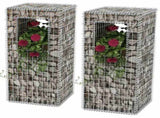 Gabion Basket Posts/Planters 2 pcs Steel 50x50x120 cm 142544