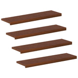 Stair Tread 4 pcs 90 x 25 x 2 cm Dark Brown Solid Oak Wood 3449335
