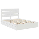 Storage Bed with Headboard White 140 x 200 cm Engineered Wood 3411893