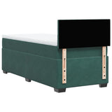 Box Spring Bed with Mattress Dark Green 100x200 cm Velvet 3286231