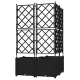 Garden Planter 3 pcs Black 80 x 80 x 143 cm PP 42002841