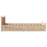 ZNTS Bed Frame without Mattress 100x200 cm Solid Wood Pine 3309776