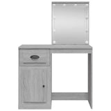 Dressing Table with LED Lights Grey Sonoma 90x42x132.5 cm 834976