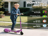 Foldable Electric Kids Scooter, Ride-on for Ages 7-14 Years, Purple T3398P425126