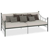 ZNTS 284670 DayBed Frame without Mattress Grey Metal 90x200 cm