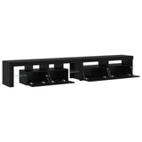 TV Cabinet 2 pcs Black Oak 260 x 37 x 40 cm Engineered Wood 3332506