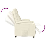 Recliner Chair Cream White Faux Leather 340960