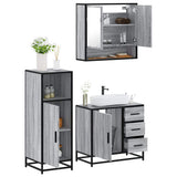 3 Piece Bathroom Furniture Set Grey Sonoma Engineered Wood 3300988