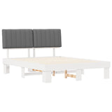 Bed Frame with Upholstered Headboard Light Grey 150 x 200 cm 877483