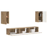 TV Cabinet Set Wall-mounted 5 pcs Artisan Oak Engineered Wood 3409077