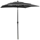 3-Tier Garden Parasol with Aluminium Pole Anthracite 2x2 m 313846