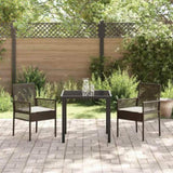 Garden Chair 2 pcs Brown 55 x 53 x 85 cm Poly Rattan 42003446