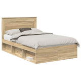 Bed Frame with Headboard Sonoma 120 x 190 cm Solid Pine Wood 3410106