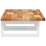Basin Shelf Wall Mounted Steel and Solid Wood Acacia 3302732