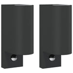 ZNTS Outdoor Wall Lights with Sensors 2pcs Black Die-cast Aluminium 4006317