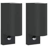 ZNTS Outdoor Wall Lights with Sensors 2pcs Black Die-cast Aluminium 4006317